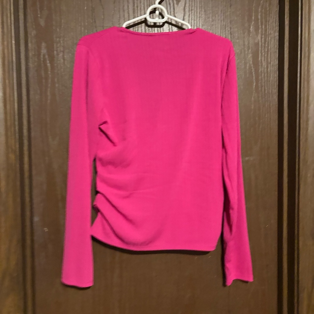 Nine West Hot Pink Long-Sleeve Top - Picture 3 of 3
